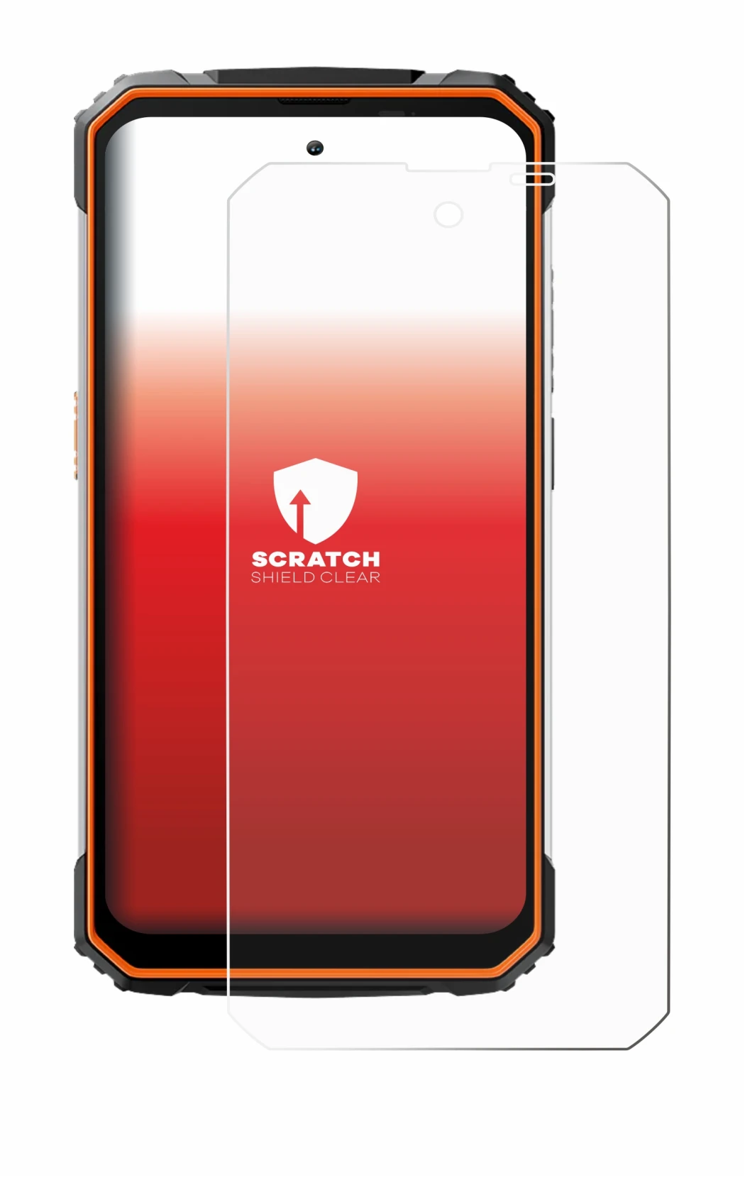 Image of the device Blackview BV8100 with a wide variety of screen protectors.