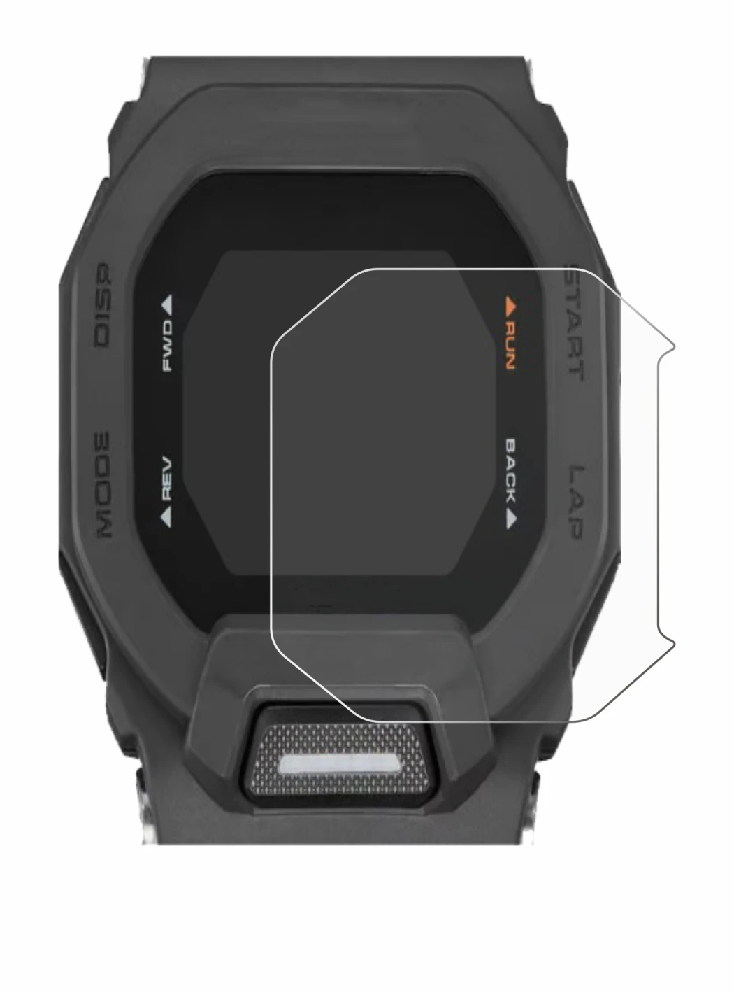 Image of the device Casio G-Shock GBD-200 with a wide variety of screen protectors.