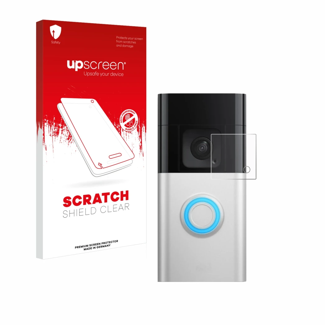 Front side of a product packaging with the brand logo upscreen. Next to it is the device Ring Battery Video Doorbell Pro shown