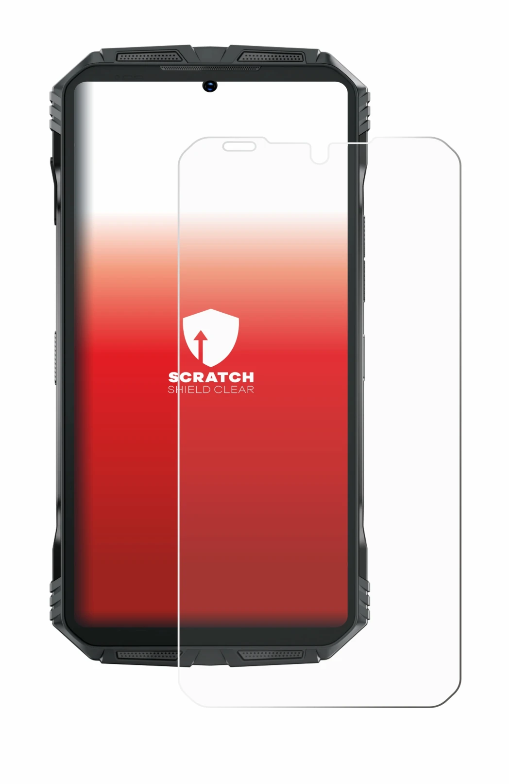 Image of the device Doogee S Punk with a wide variety of screen protectors.