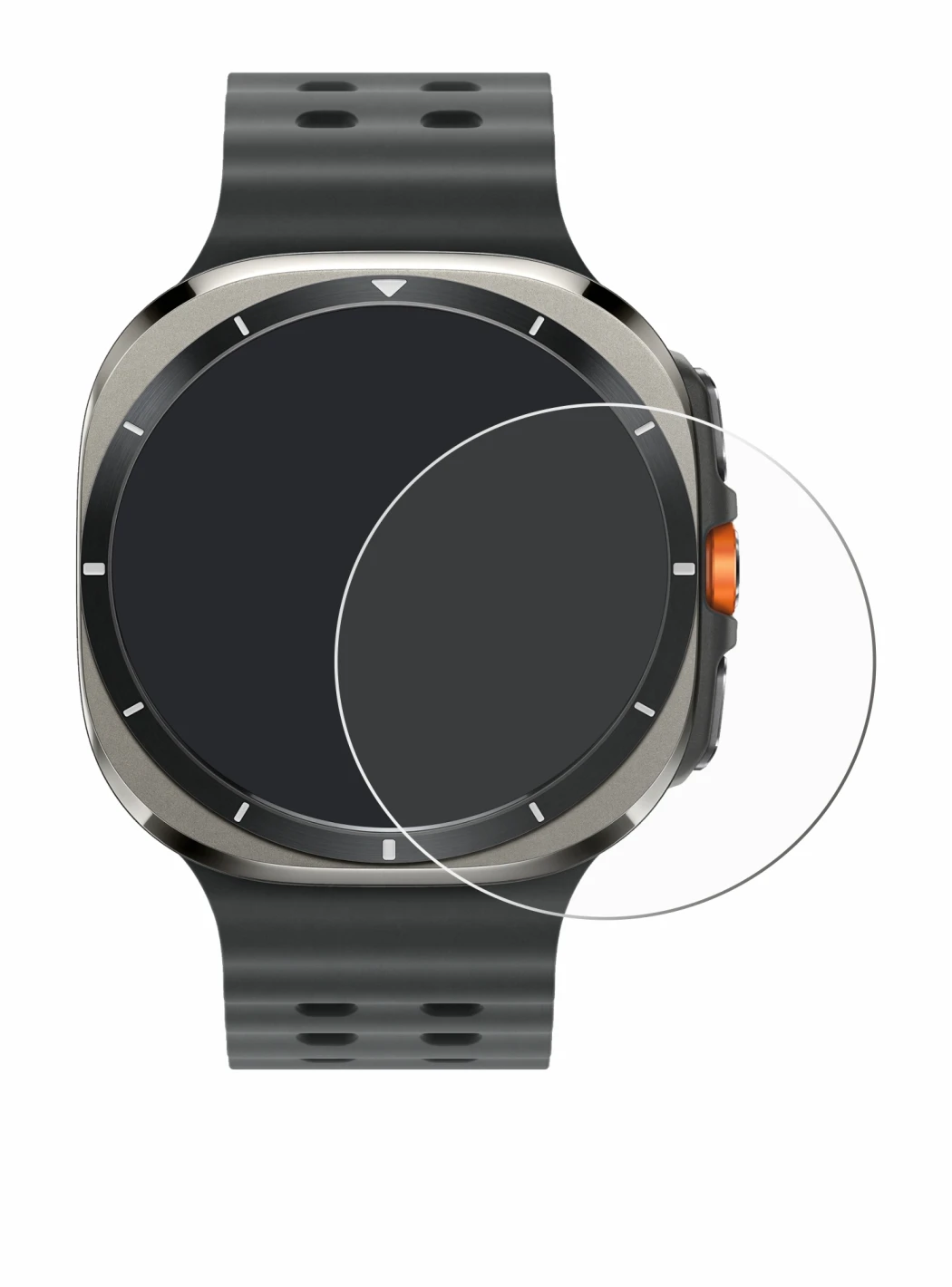 Image of the device Samsung Galaxy Watch Ultra (47 mm) with a wide variety of screen protectors.