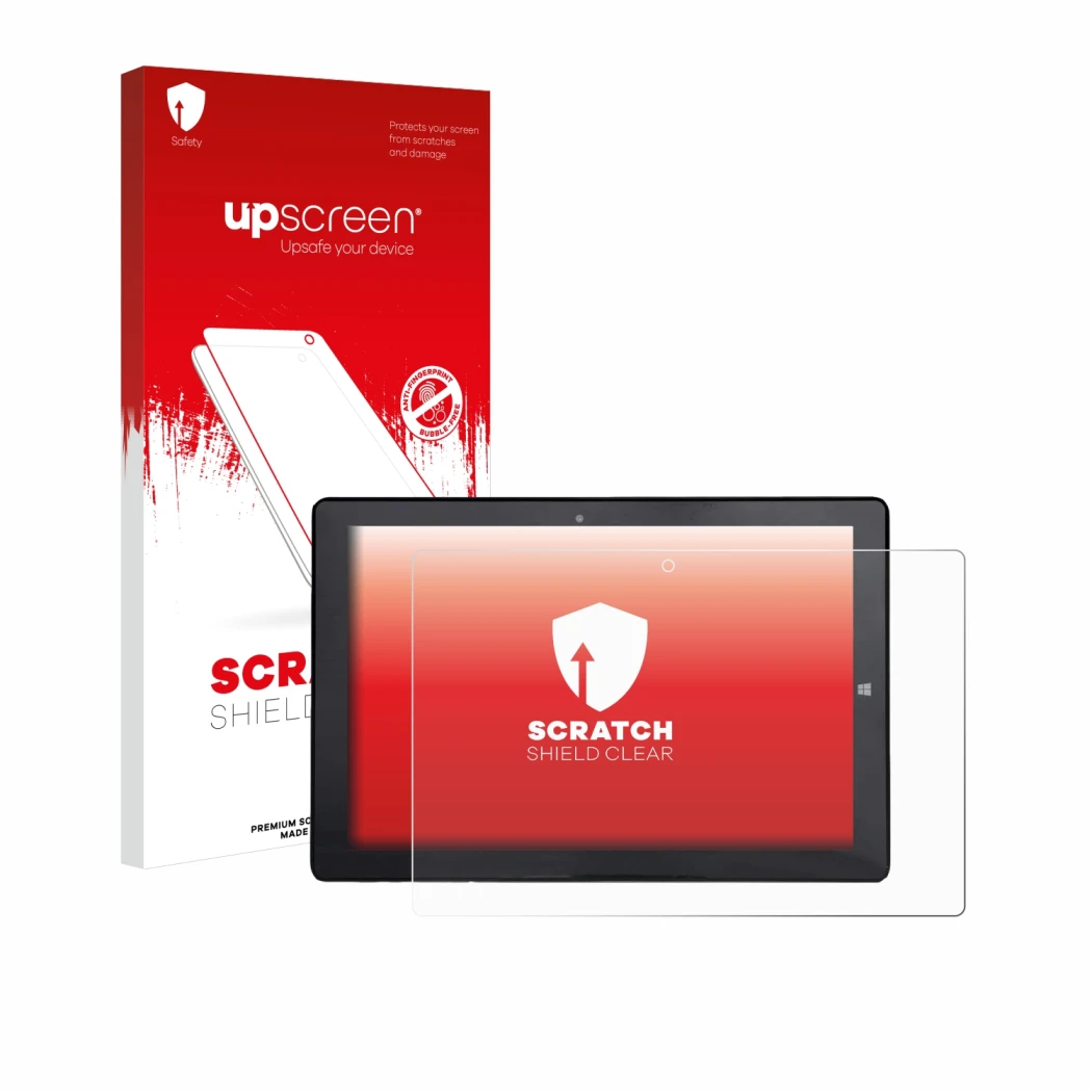Front side of a product packaging with the brand logo upscreen. Next to it is the device Awow AiBook 10 shown with the corresp