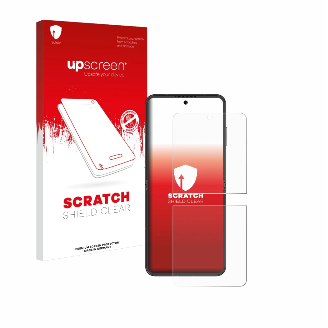 Front side of a product packaging with the brand logo upscreen. Next to it is the device Nubia Flip 5G shown with the correspo