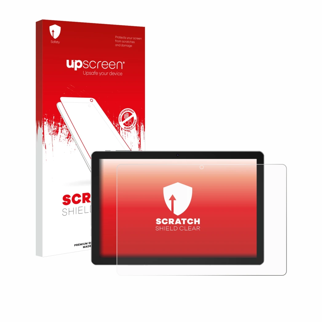 Front side of a product packaging with the brand logo upscreen. Next to it is the device Xgody N02 Pro 10.1