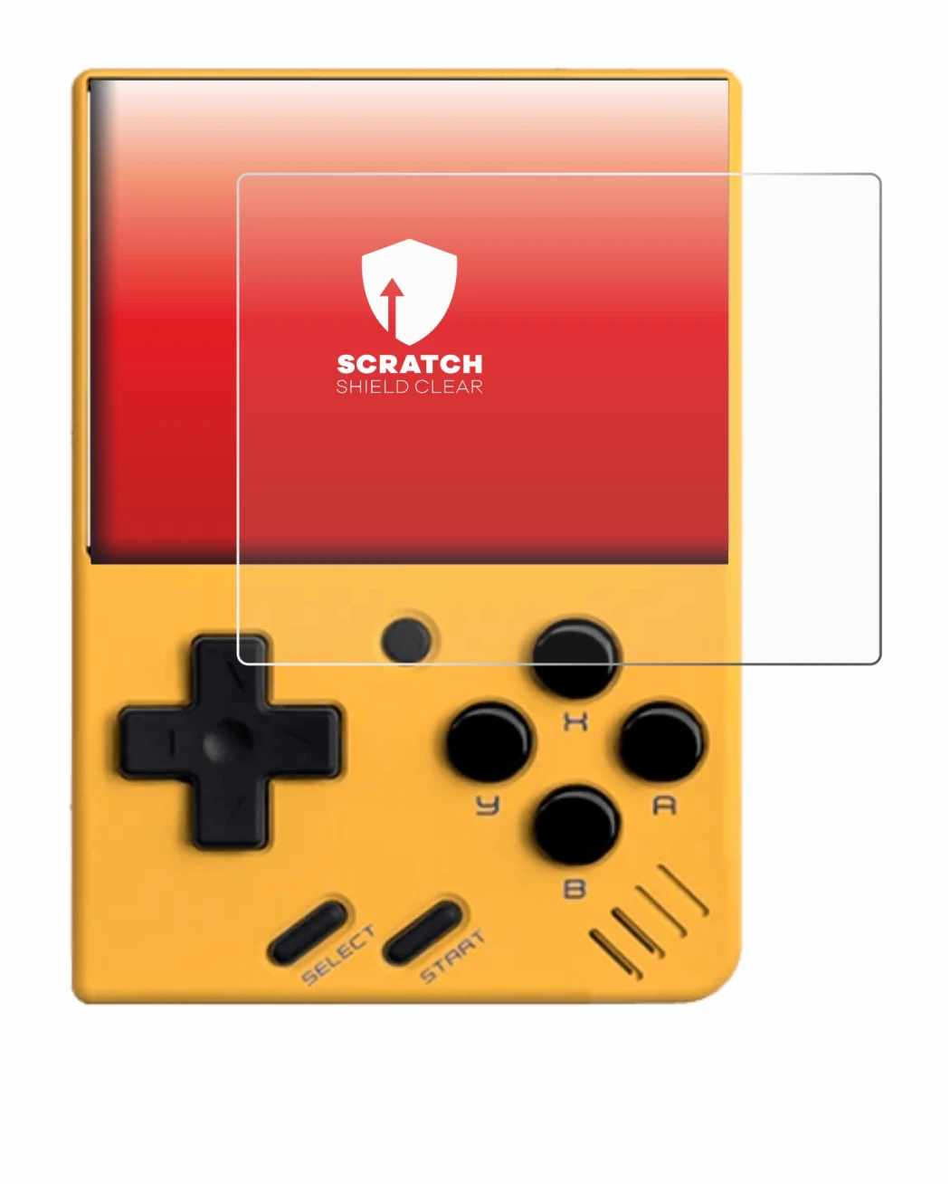 Image of the device Miyoo Mini V4 with a wide variety of screen protectors.