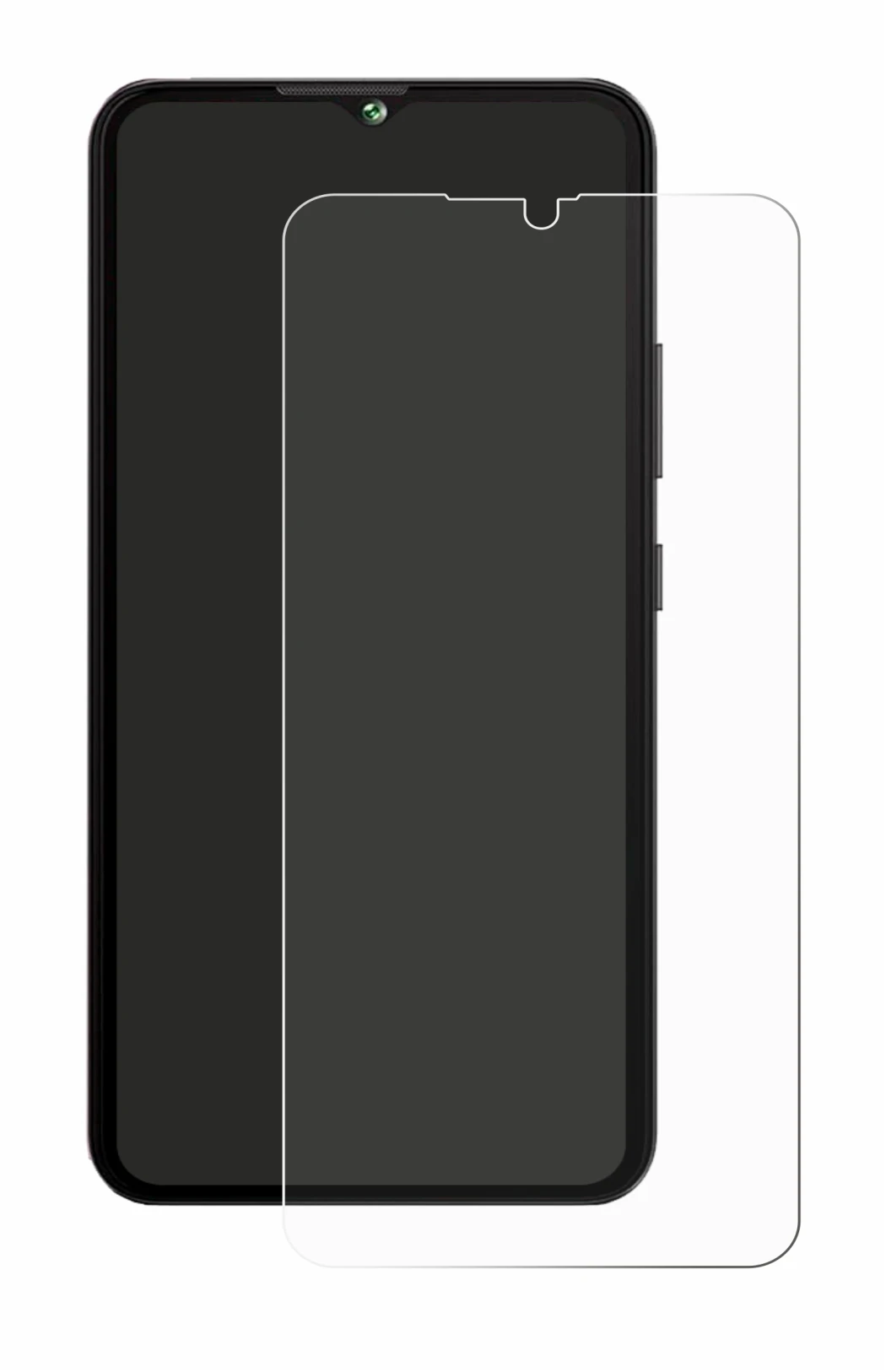 Image of the device Cubot A10 with a wide variety of screen protectors.