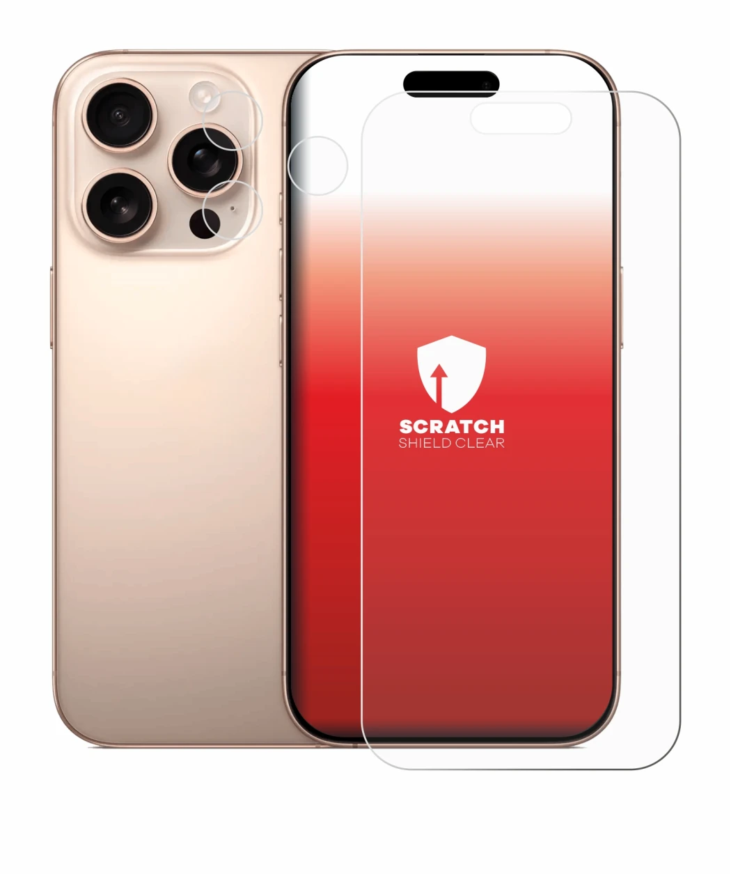 Image of the device Apple iPhone 16 Pro (Front+Camera) with a wide variety of screen protectors.