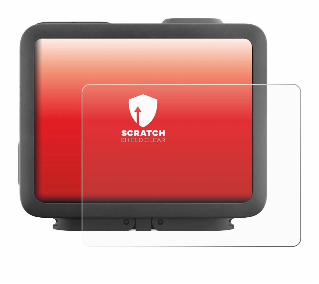 Image of the device GoPro Hero 4k with a wide variety of screen protectors.