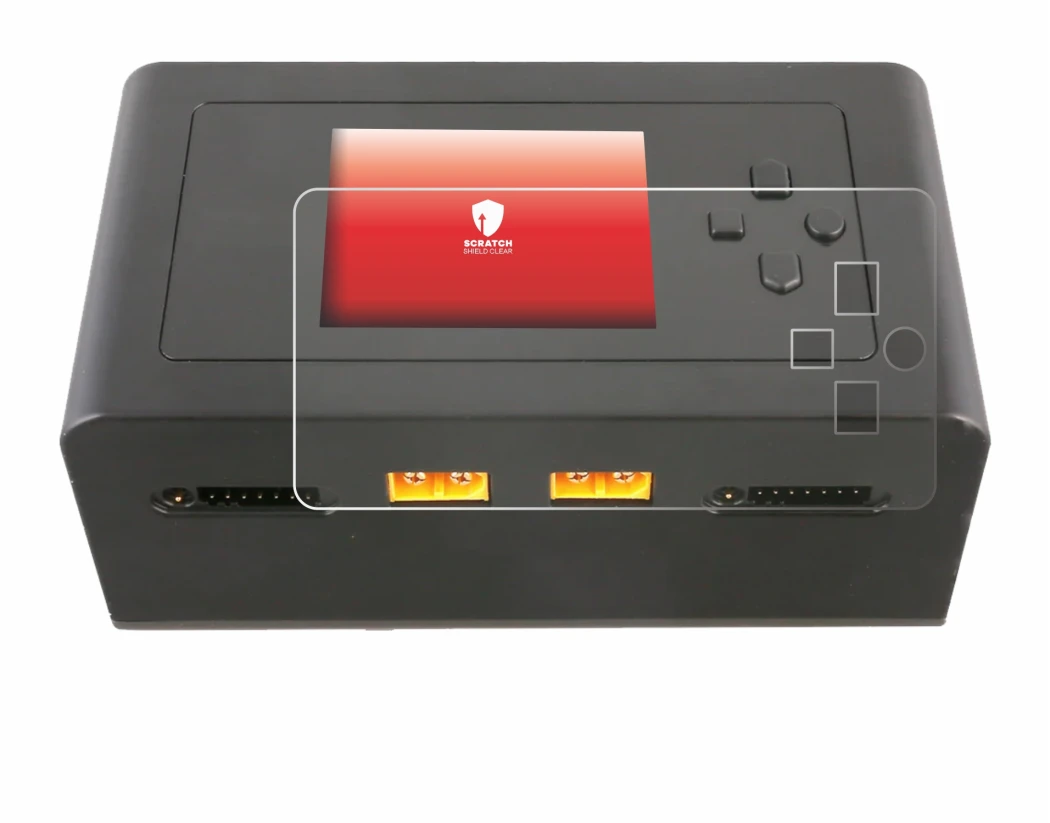 Image of the device Gens Ace IMARS D300 with a wide variety of screen protectors.