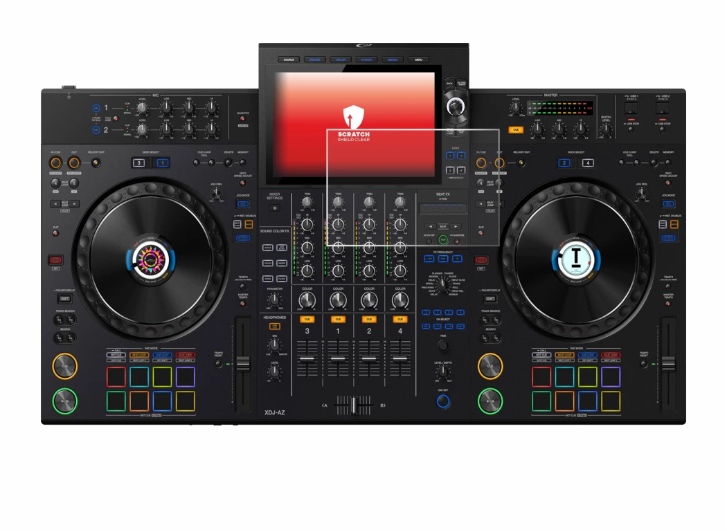 Image of the device AlphaTheta XDJ-AZ with a wide variety of screen protectors.