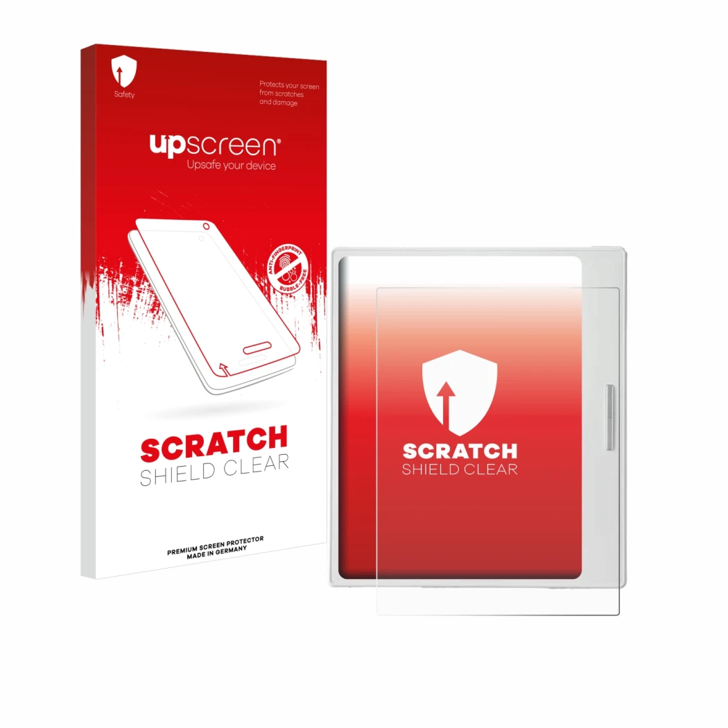 Front side of a product packaging with the brand logo upscreen. Next to it is the device Boox Go Color 7 White Edition shown w