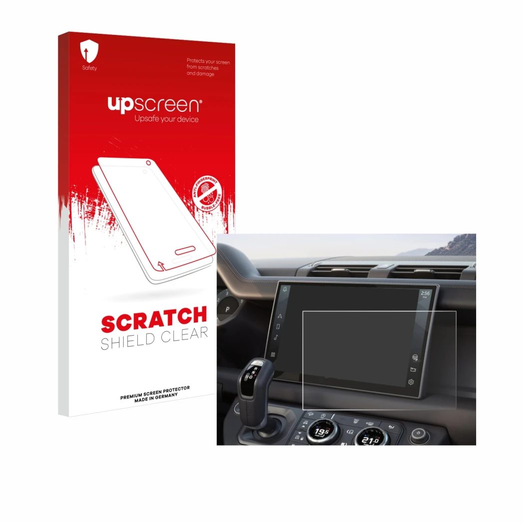 Front side of a product packaging with the brand logo upscreen. Next to it is the device Land Rover Defender (2025) 10