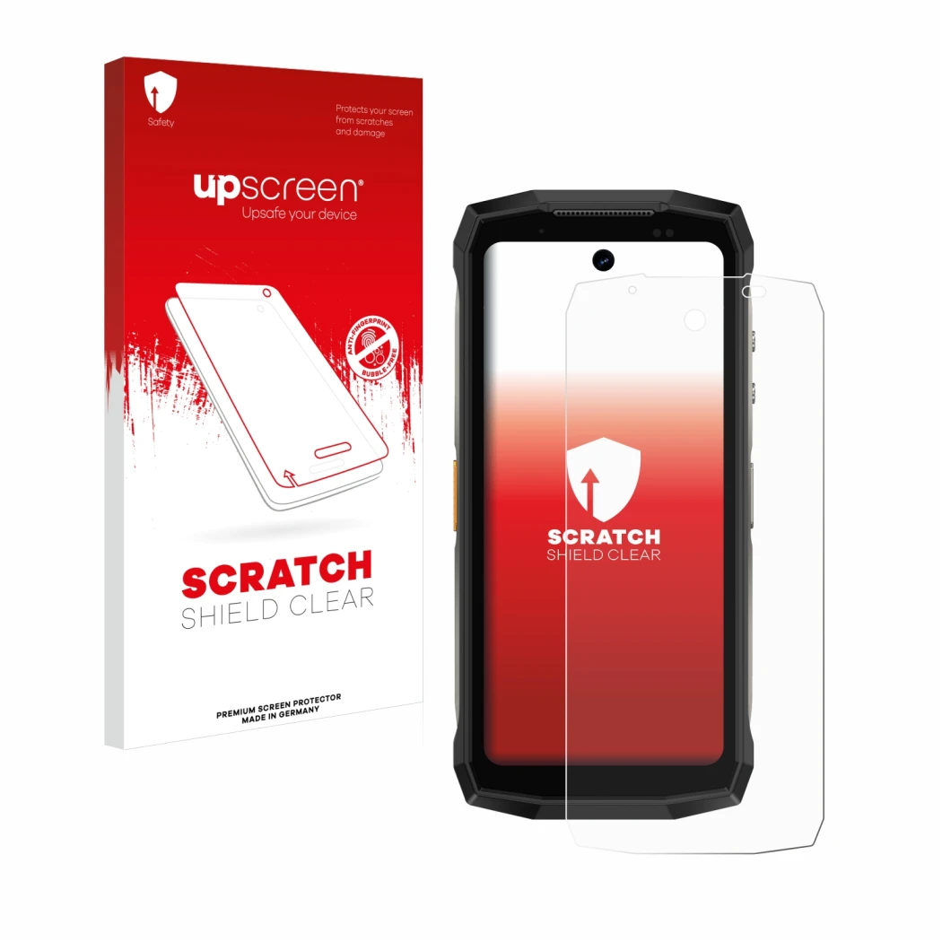 Front side of a product packaging with the brand logo upscreen. Next to it is the device Ulefone Armor Mini 20 Pro shown with 