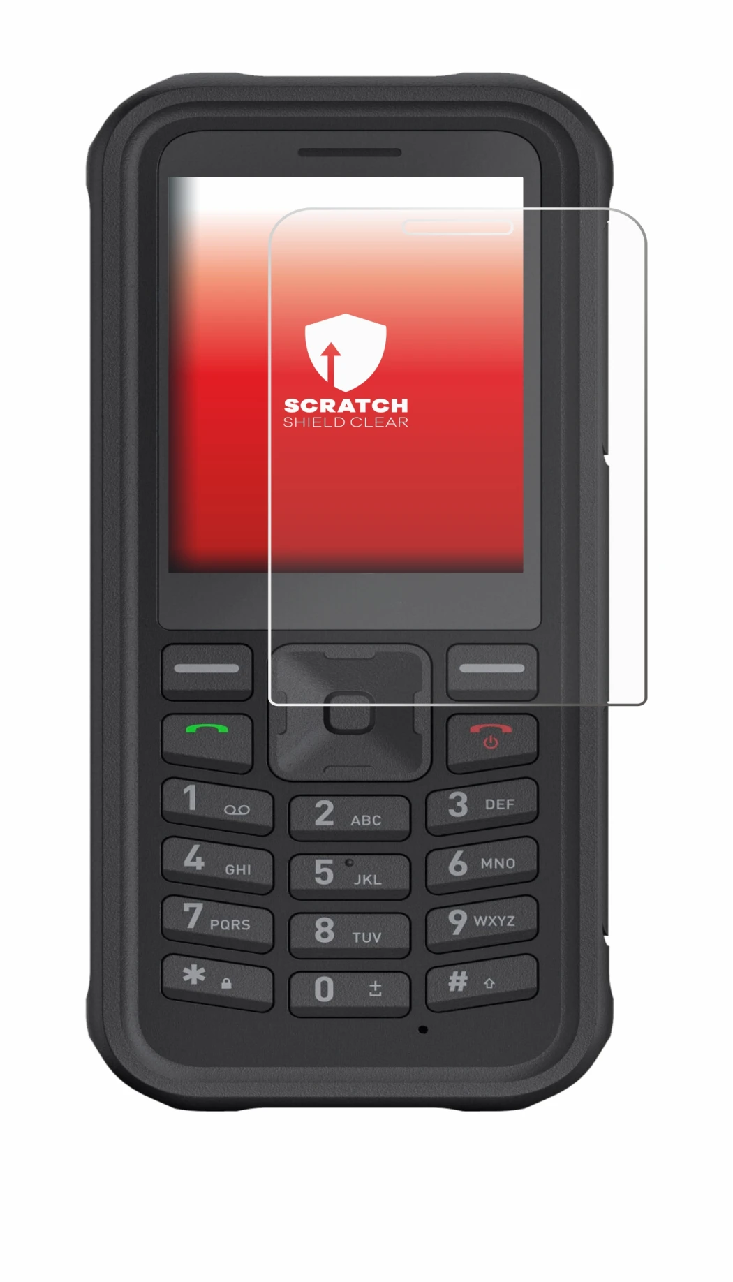 Image of the device Sonim XP100 with a wide variety of screen protectors.
