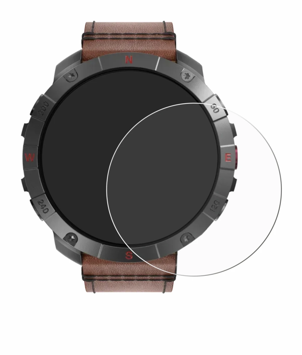 Image of the device Polar Grit X2 Pro Titan with a wide variety of screen protectors.