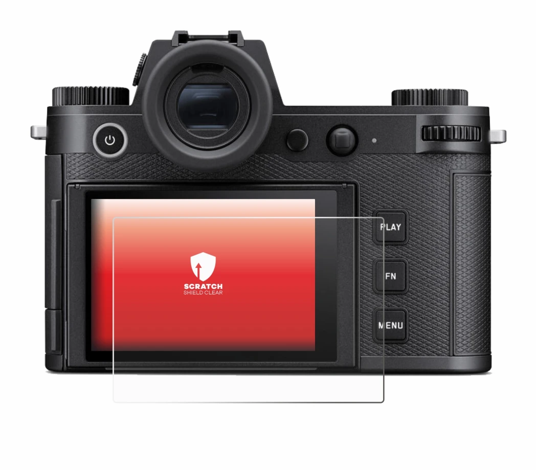 Image of the device Leica SL3-S with a wide variety of screen protectors.