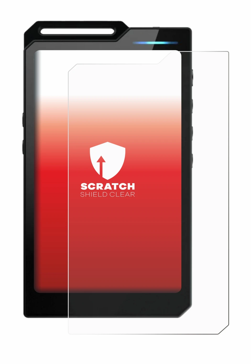 Image of the device Hiby R4 with a wide variety of screen protectors.