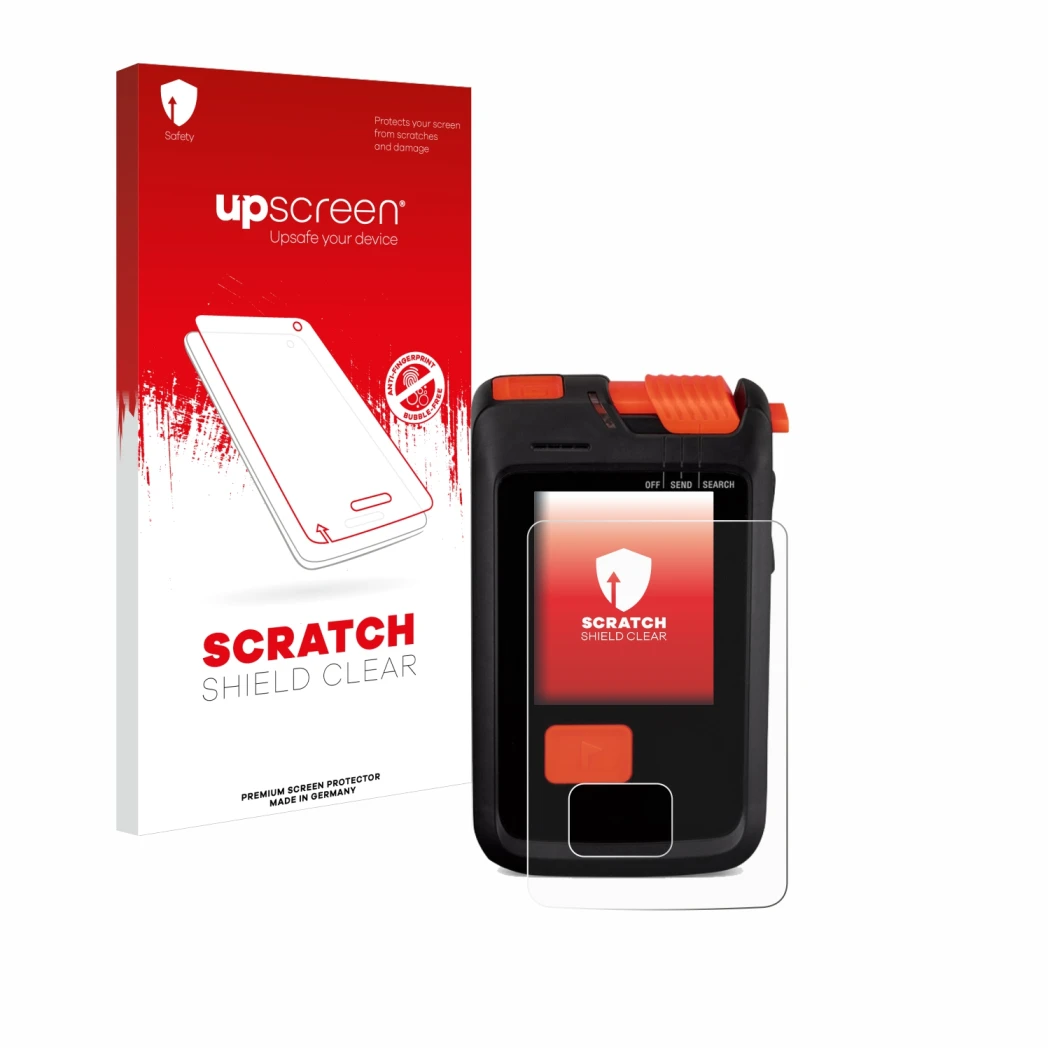 Front side of a product packaging with the brand logo upscreen. Next to it is the device Mammut Barryvox S2 shown with the cor