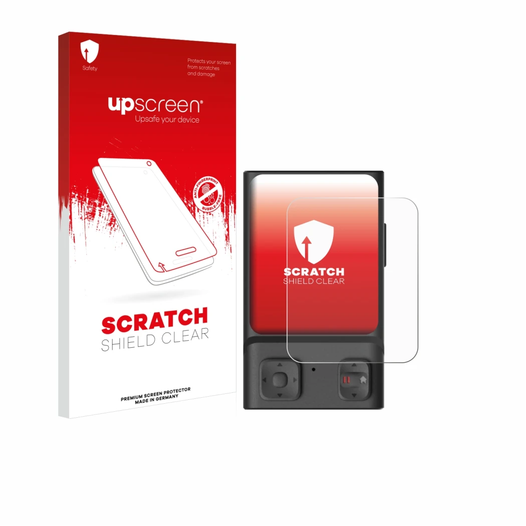 Front side of a product packaging with the brand logo upscreen. Next to it is the device Hoverair Beacon shown with the corres