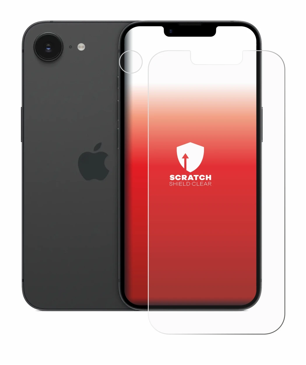 Image of the device Apple iPhone 16e (Front+Camera) with a wide variety of screen protectors.