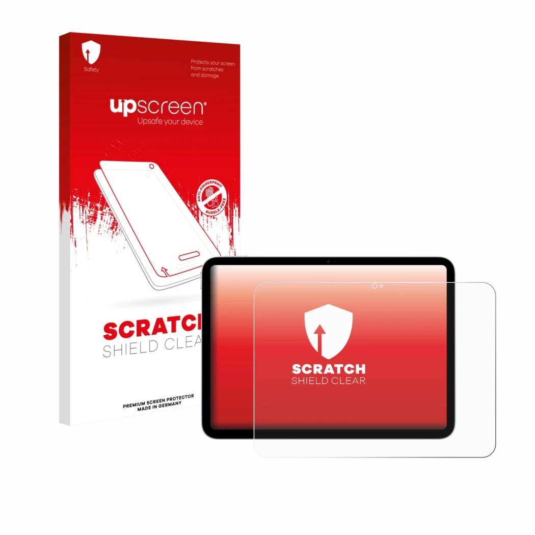 Front side of a product packaging with the brand logo upscreen. Next to it is the device Apple iPad A16 11