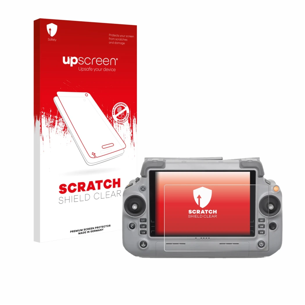 Front side of a product packaging with the brand logo upscreen. Next to it is the device DJI RC Plus 2 shown with the correspo