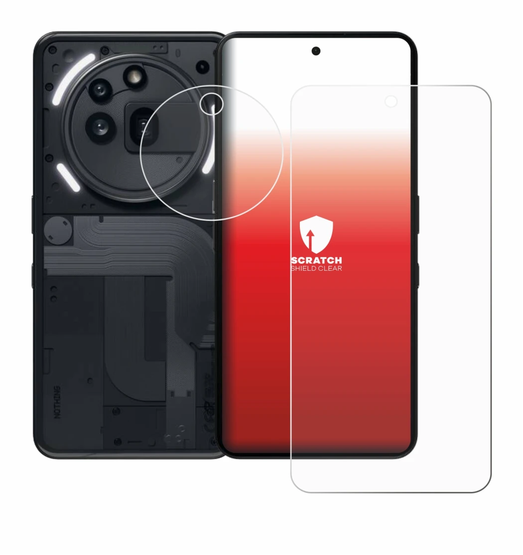 Image of the device Nothing Phone (3a) Pro (Front+Camera) with a wide variety of screen protectors.