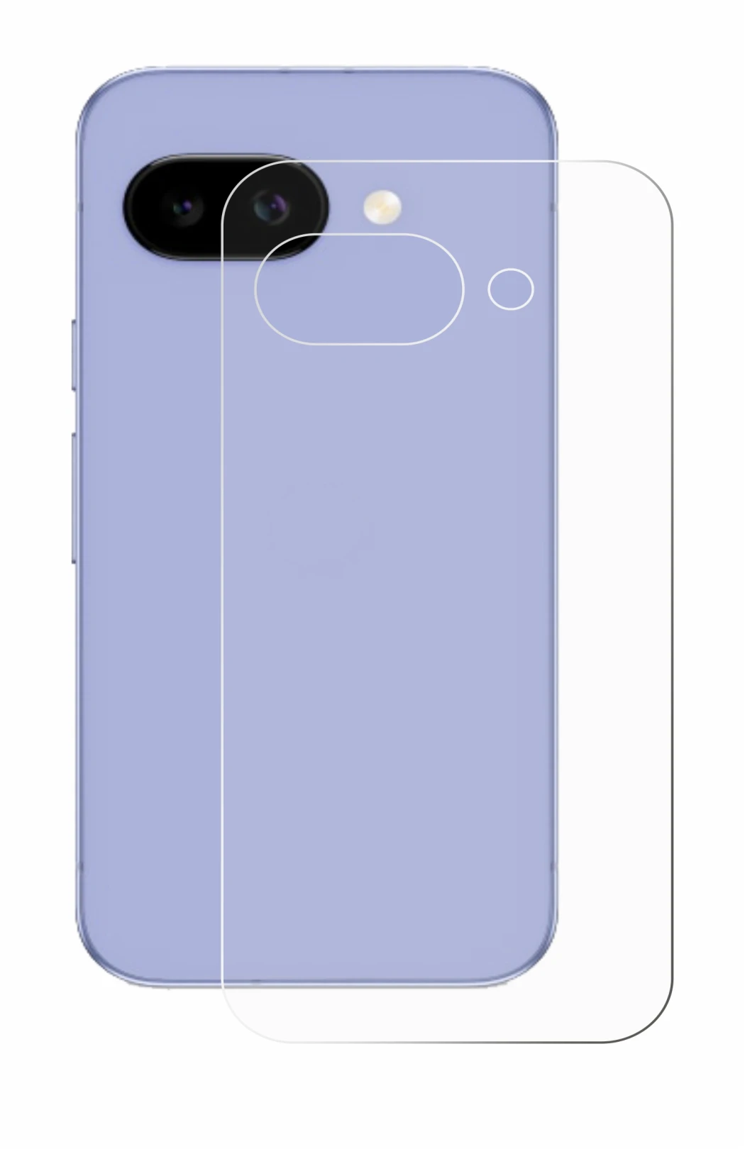 Image of the device Google Pixel 9a (Back) with a wide variety of screen protectors.