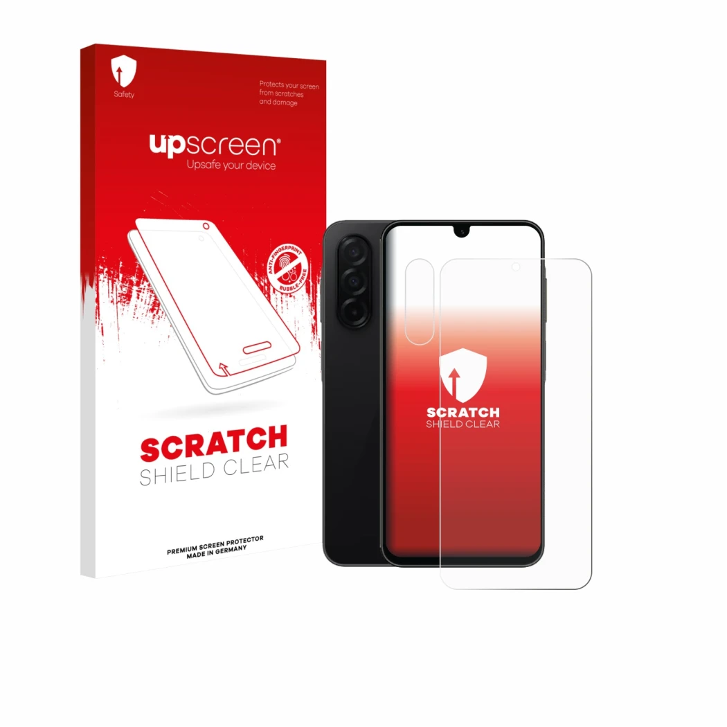 Front side of a product packaging with the brand logo upscreen. Next to it is the device Samsung Galaxy A26 5G Enterprise Edit