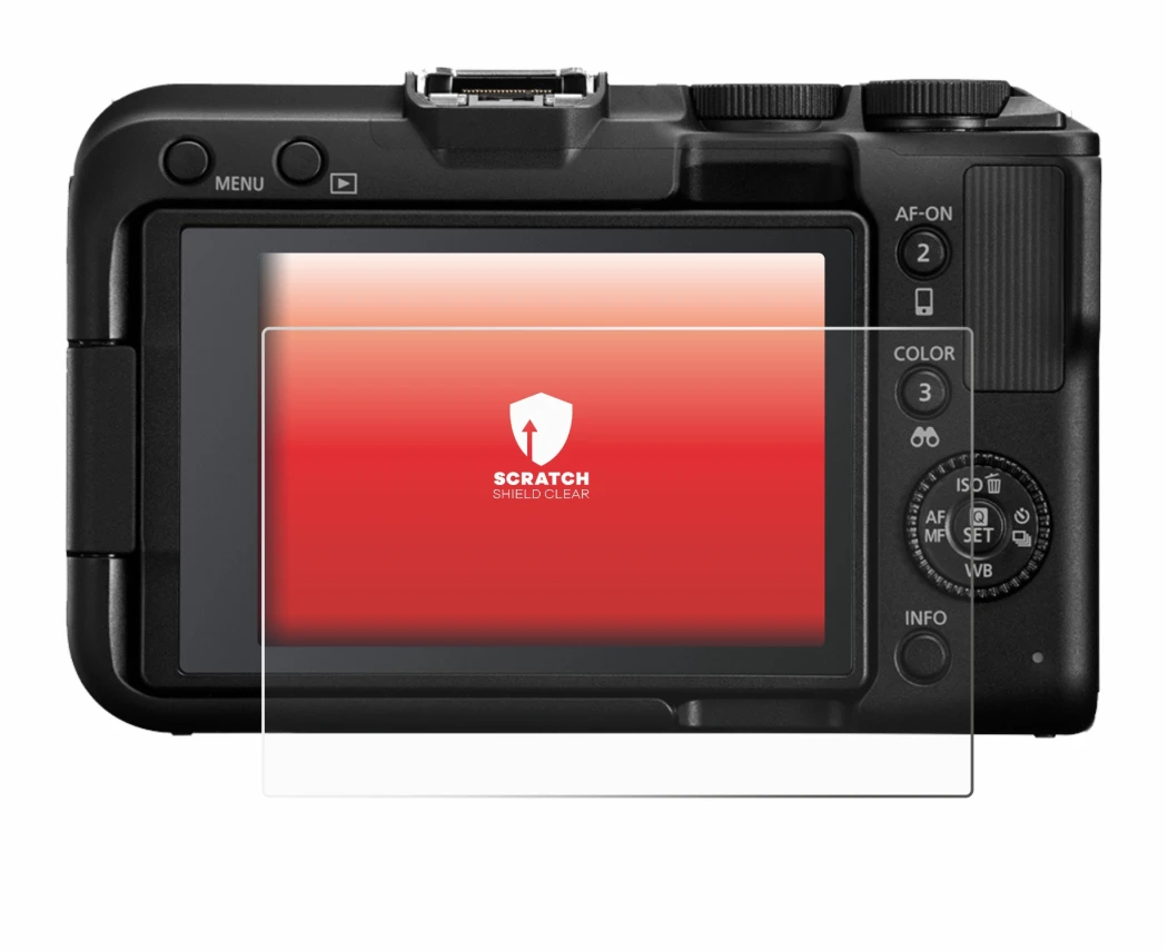 Image of the device Canon EOS R50 V with a wide variety of screen protectors.