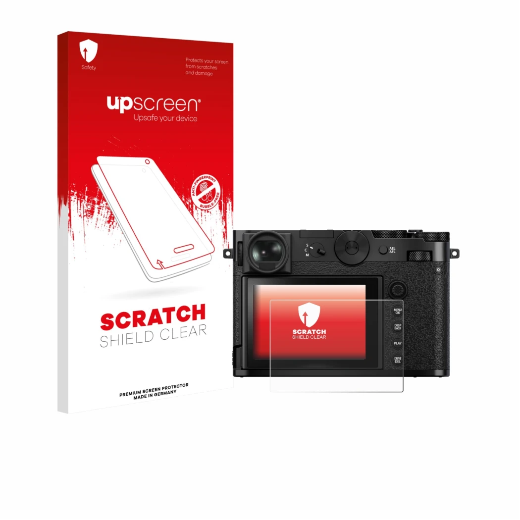 Front side of a product packaging with the brand logo upscreen. Next to it is the device Fujifilm GFX 100RF shown with the cor