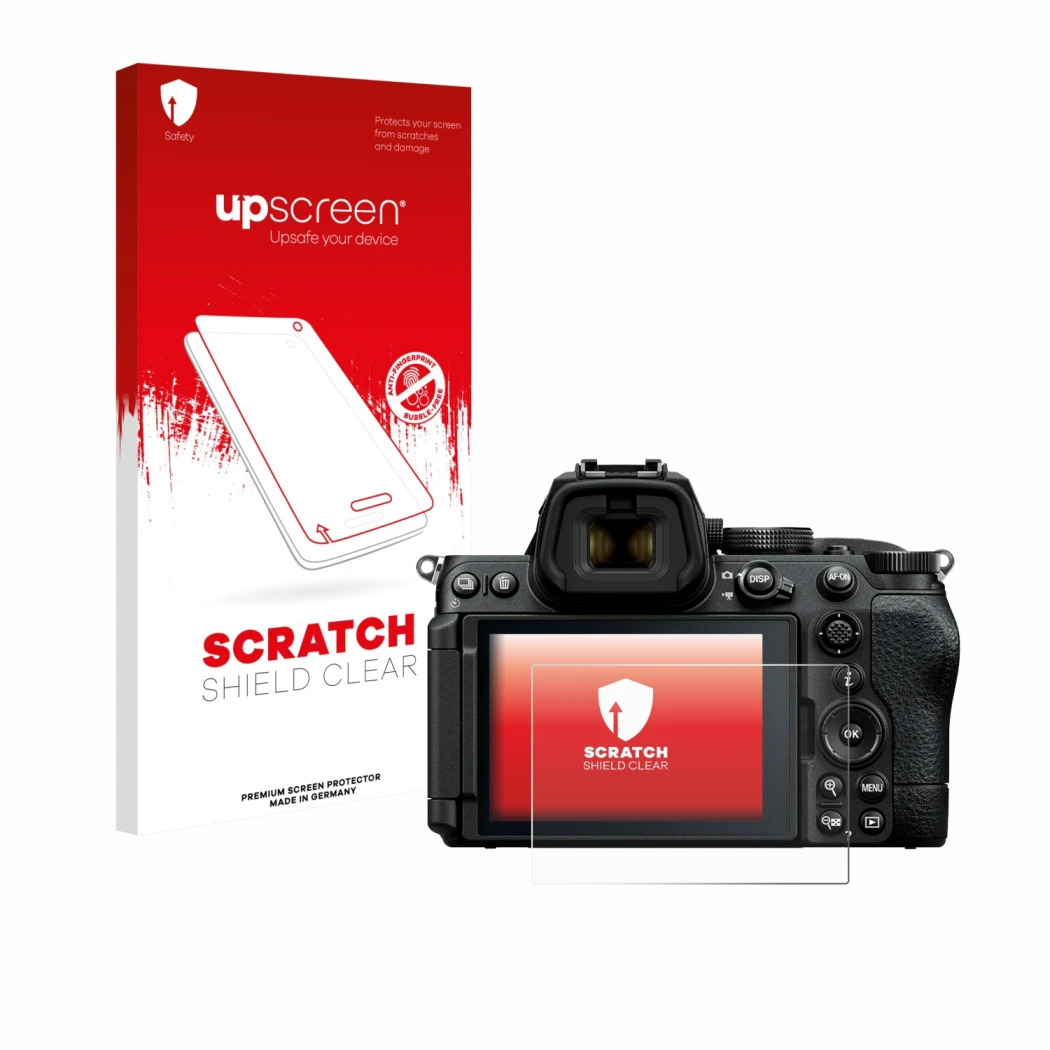 Front side of a product packaging with the brand logo upscreen. Next to it is the device Nikon Z5 II shown with the correspond