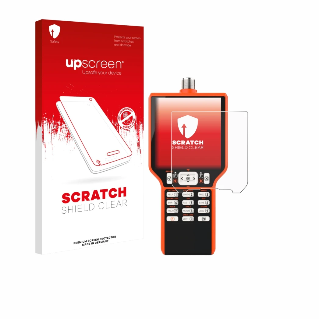 Front side of a product packaging with the brand logo upscreen. Next to it is the device RigExpert MATCH shown with the corres