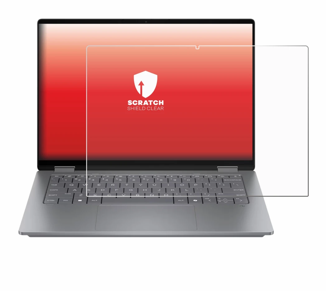 Image of the device HP OmniBook X Flip 14 with a wide variety of screen protectors.