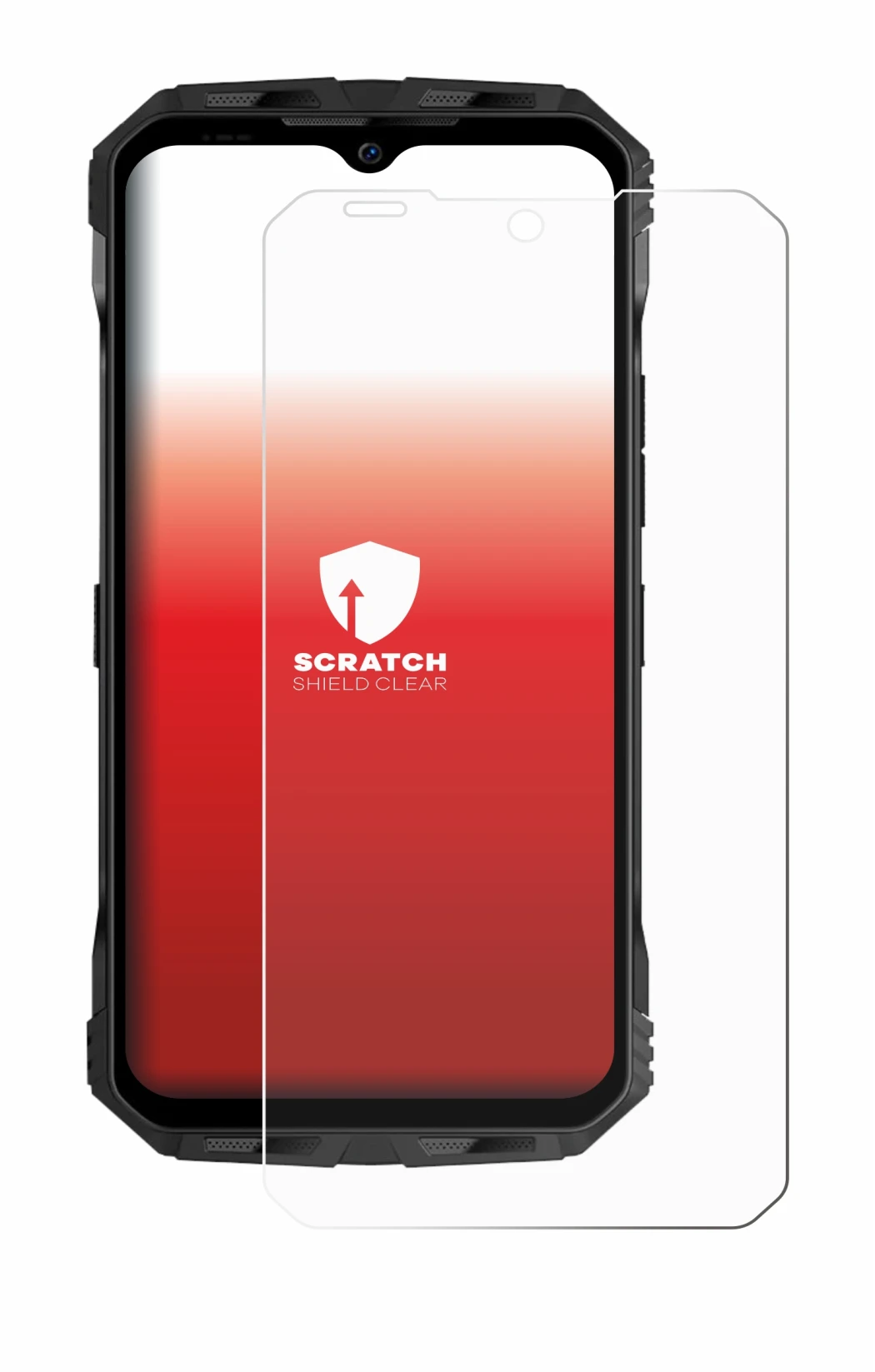 Image of the device Doogee V Max S with a wide variety of screen protectors.