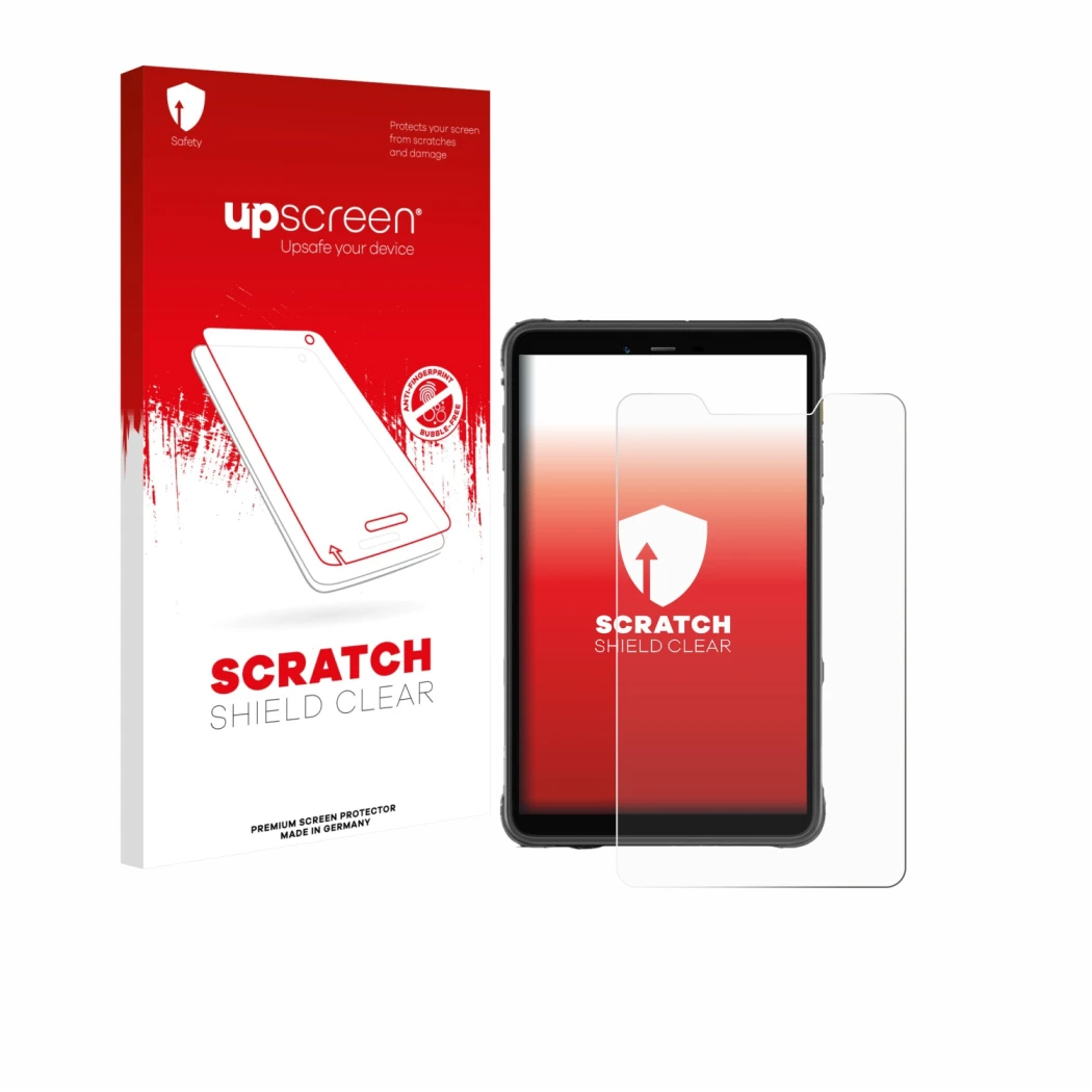 Front side of a product packaging with the brand logo upscreen. Next to it is the device Ulefone Armor Pad Pro shown with the 