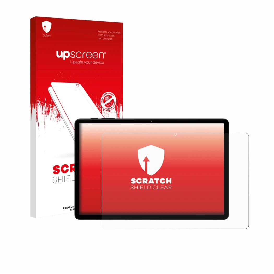 Front side of a product packaging with the brand logo upscreen. Next to it is the device Doogee Tab G6 shown with the correspo