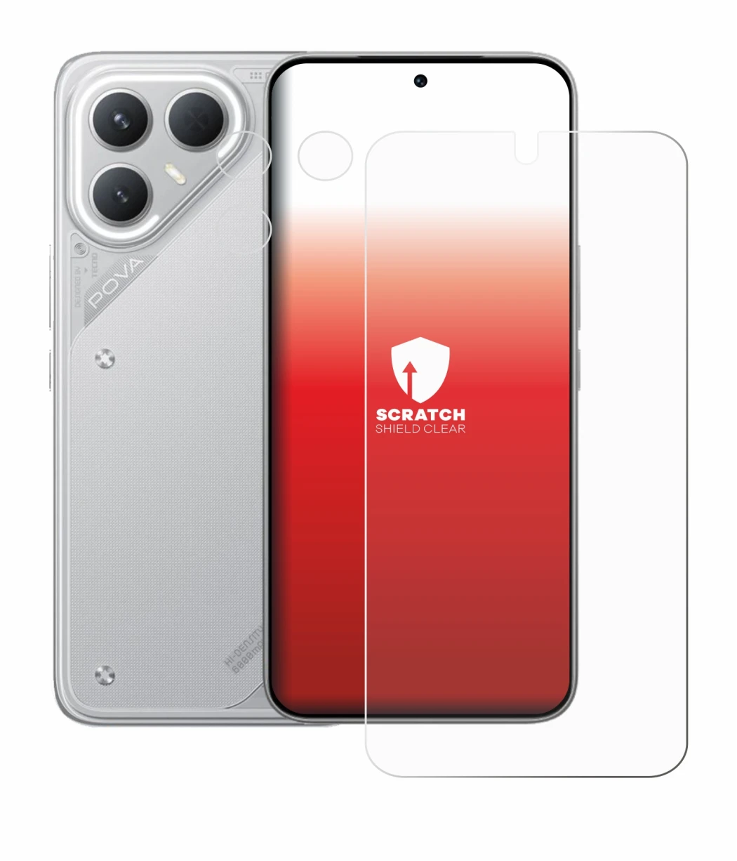 Image of the device Tecno Pova 7 Pro (Front+Camera) with a wide variety of screen protectors.