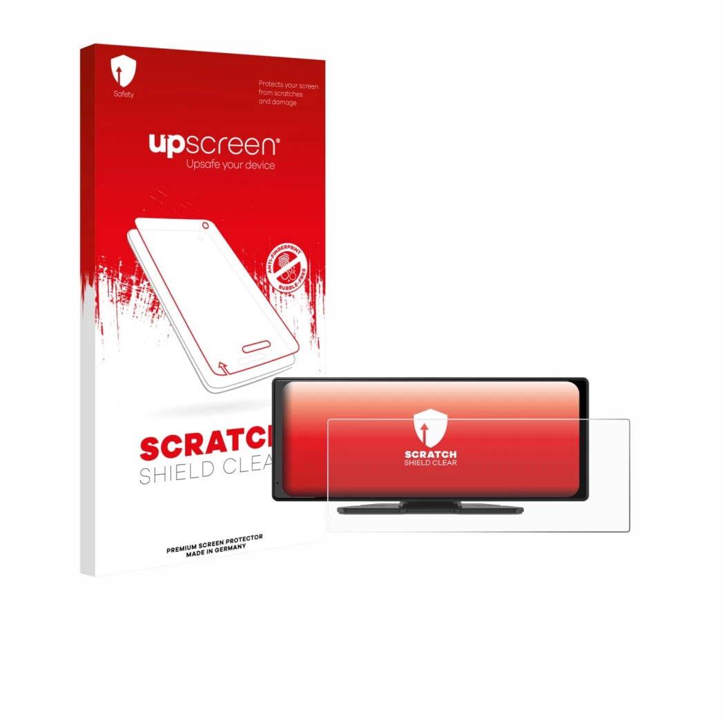 Front side of a product packaging with the brand logo upscreen. Next to it is the device Carpuride V92 10.26