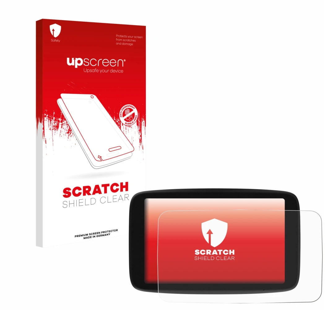 Front side of a product packaging with the brand logo upscreen. Next to it is the device TomTom Go Navigator 7 (2nd generation