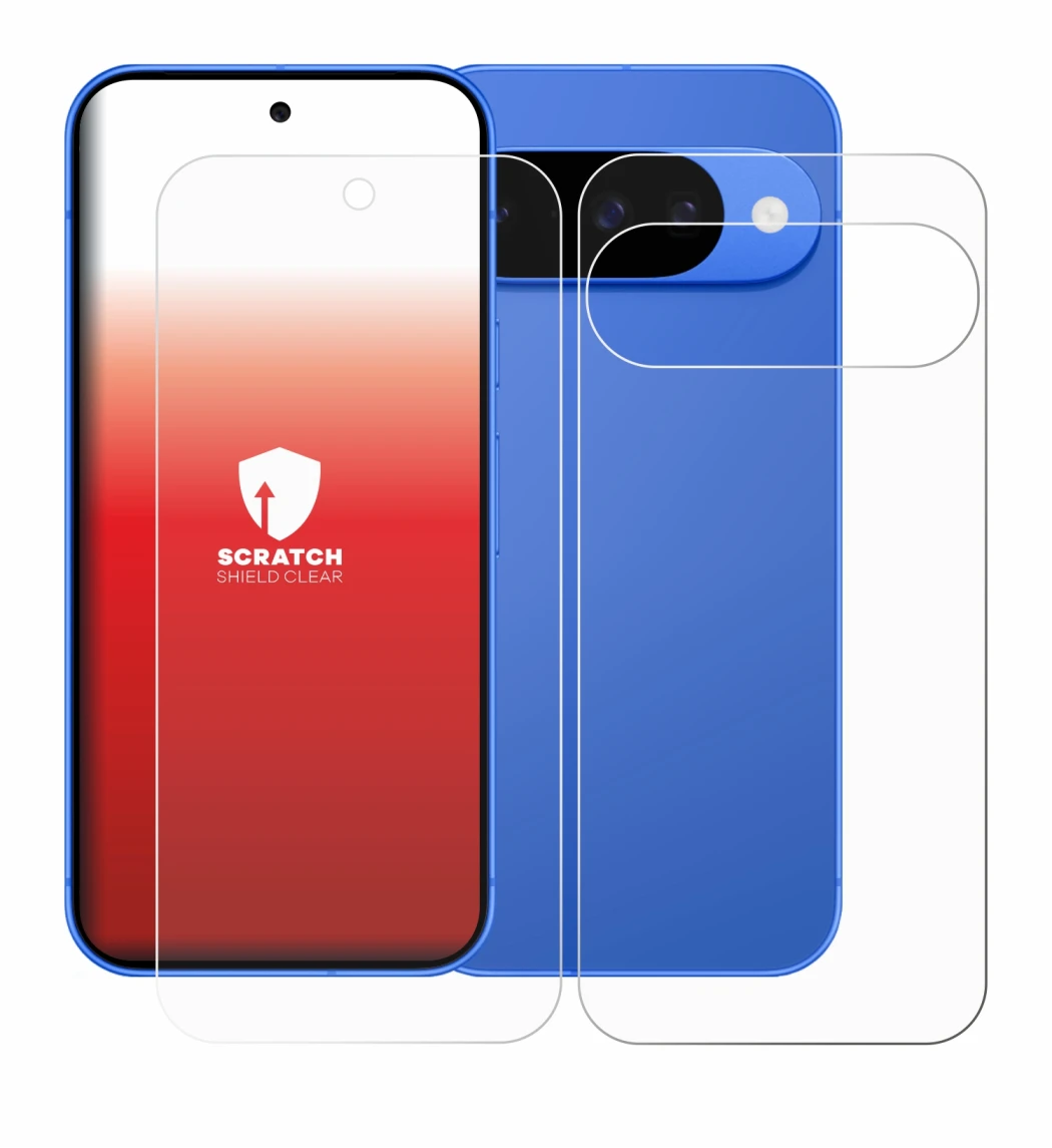 Image of the device Google Pixel 10 (Front+Back) with a wide variety of screen protectors.