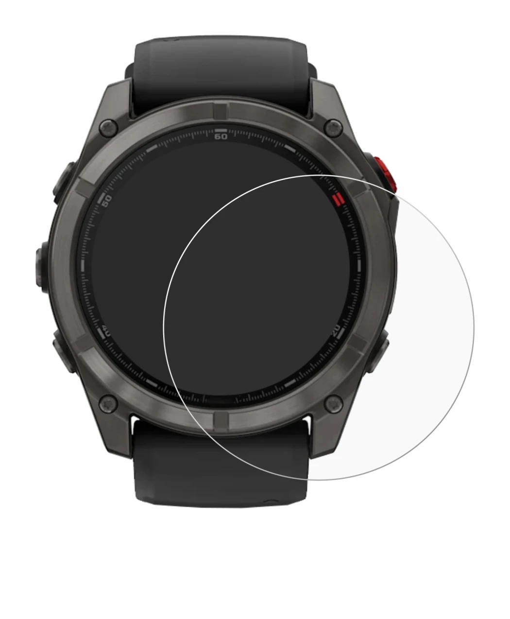 Image of the device Garmin Fenix 8 Pro AMOLED (47 mm) with a wide variety of screen protectors.