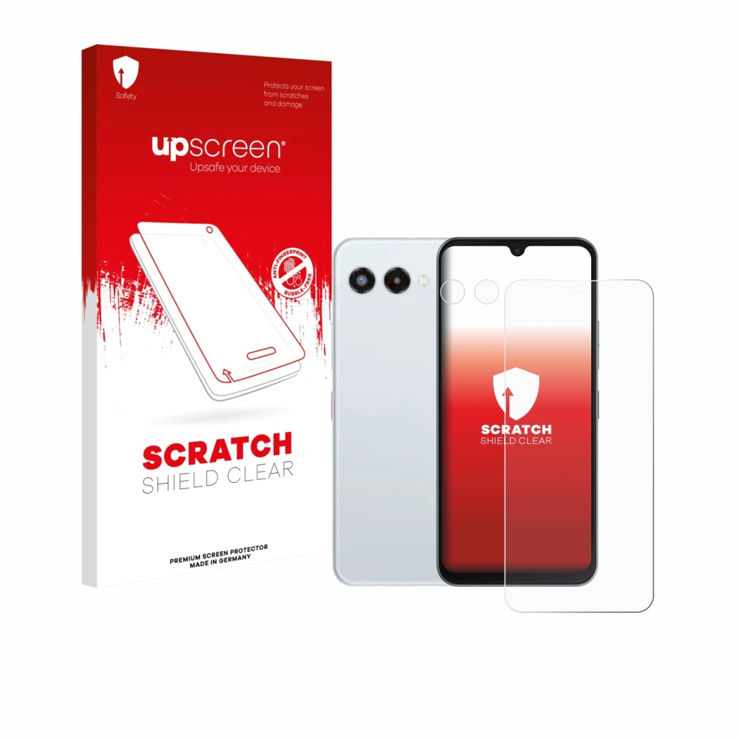 Front side of a product packaging with the brand logo upscreen. Next to it is the device Telekom T Phone 3 (Front+Camera) show