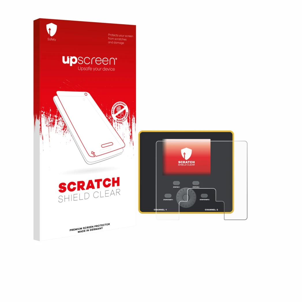 Front side of a product packaging with the brand logo upscreen. Next to it is the device Junsi iCharger DX12 shown with the co