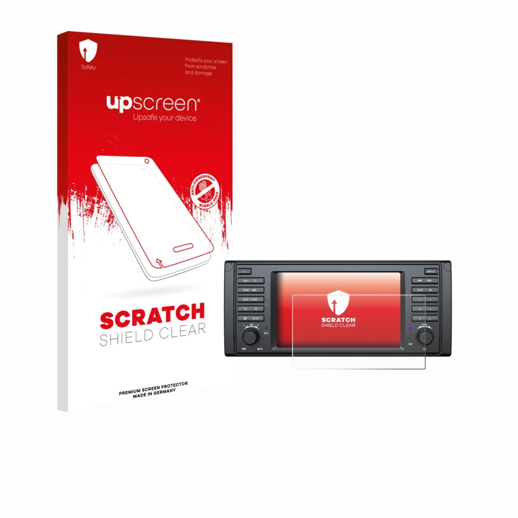 Front side of a product packaging with the brand logo upscreen. Next to it is the device Eonon E39A12S shown with the correspo