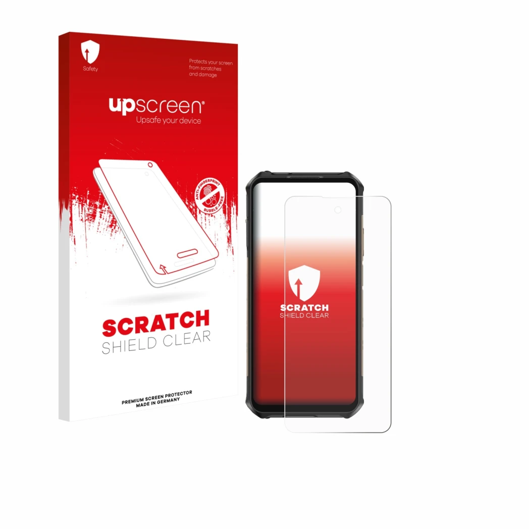 Front side of a product packaging with the brand logo upscreen. Next to it is the device Ulefone Armor X16 Pro shown with the