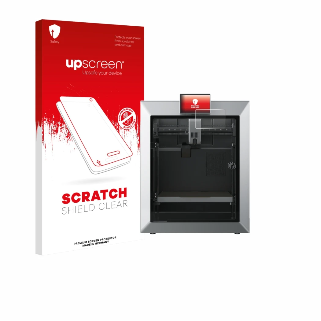 Front side of a product packaging with the brand logo upscreen. Next to it is the device Qidi Tech Q2 shown with the correspon