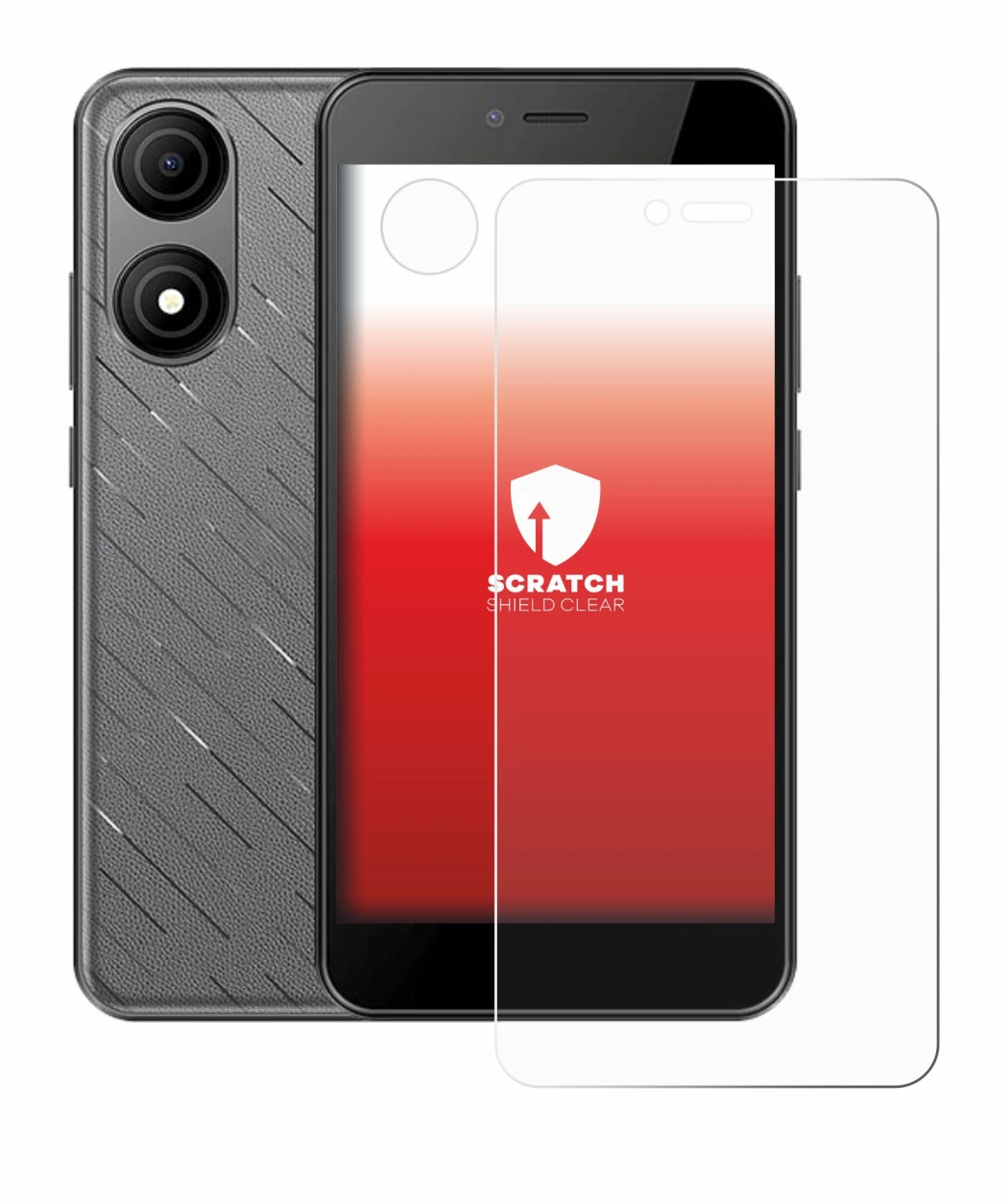 Image of the device HTC Wildfire E5 Life (Front+Camera) with a wide variety of screen protectors.