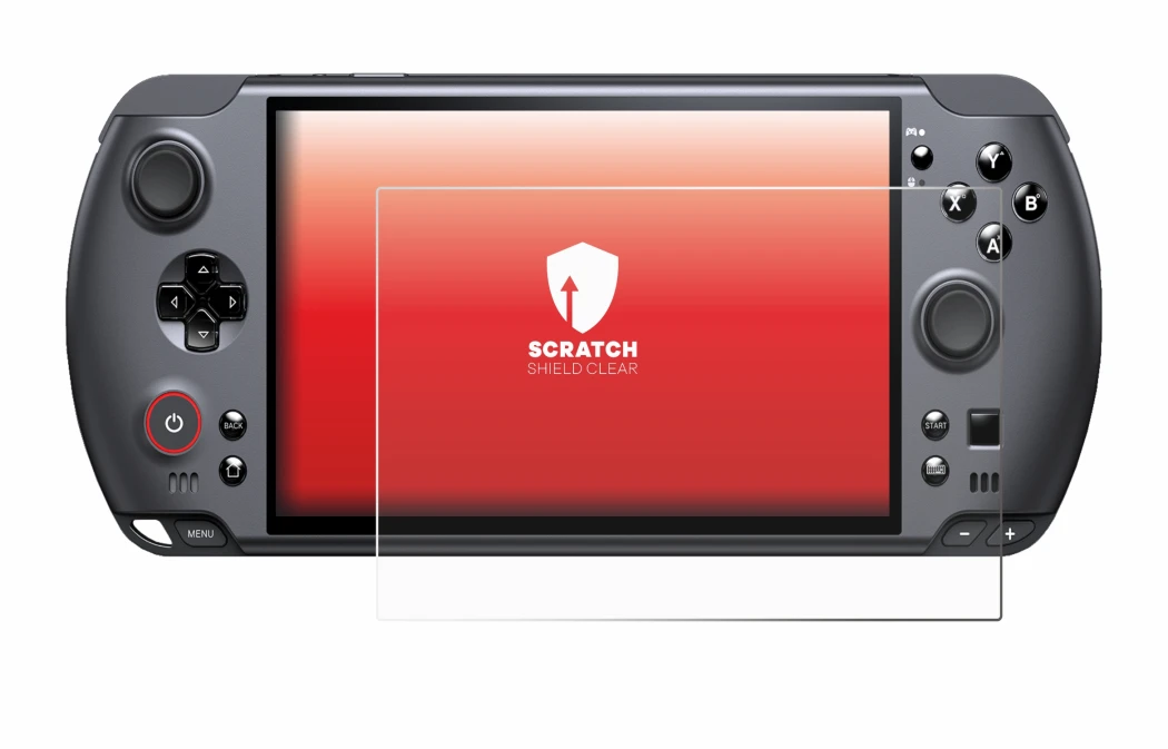 Image of the device GPD Win 5 with a wide variety of screen protectors.