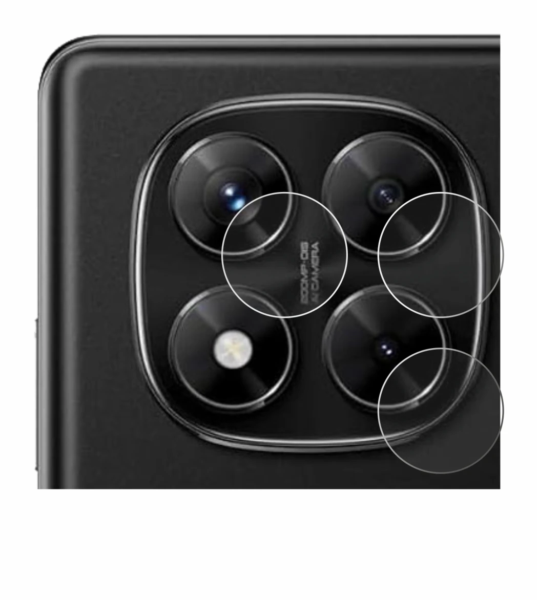 Image of the device Xiaomi Redmi Note 14 Pro 4G (ONLY Camera Lens) with a wide variety of screen protectors.